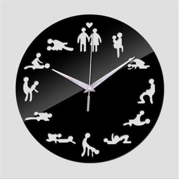 Moderne Kamasutra wandklok met spiegeleffect