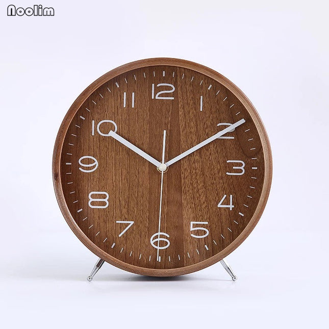 Stille houten tafelklok voor nachtkastje