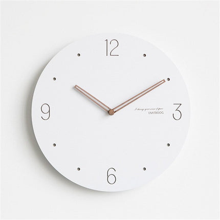 Witte minimalistische wandklok Scandinavisch design