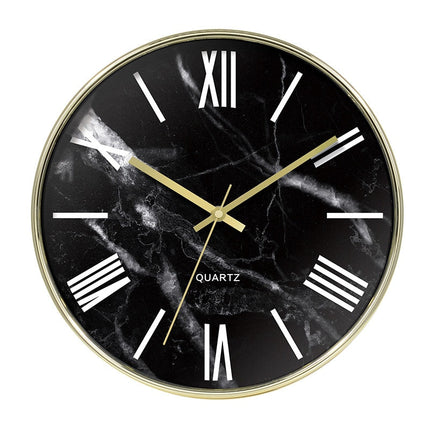 Scandinavische quartz klok met marmerlook