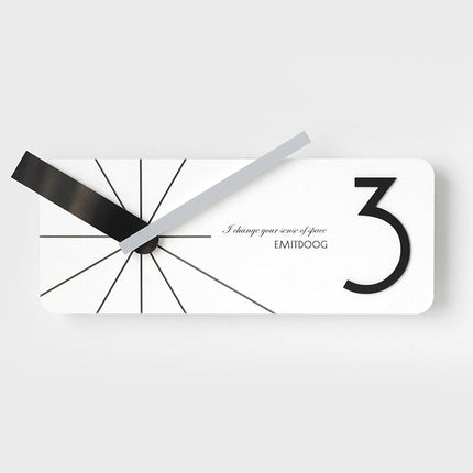 Moderne rechthoekige design wandklok wit
