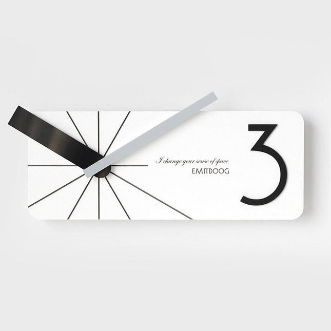 Moderne rechthoekige design wandklok wit