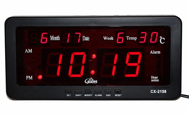 Digitale tafelklok met datum en temperatuur