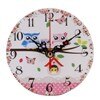 Vintage houten wandklok met bloemen