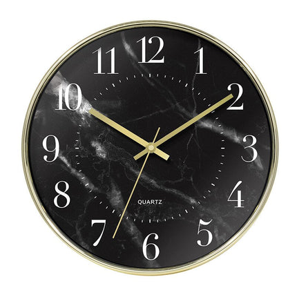 Scandinavische quartz klok met marmerlook