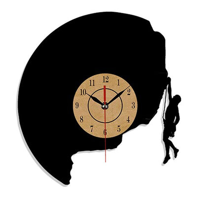 Vinyl wandklok met klimmen thema
