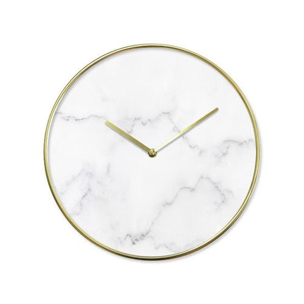 Elegante Wandklok Wit Marmerlook Goud