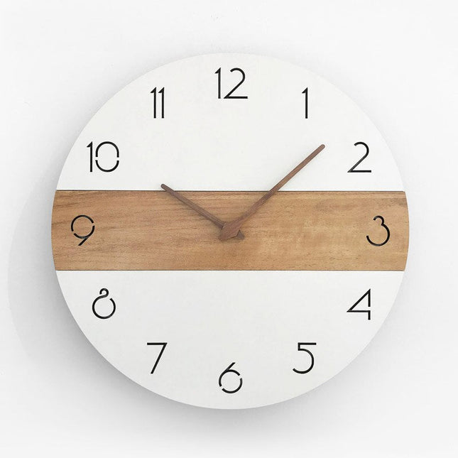 Scandinavische houten wandklok modern design