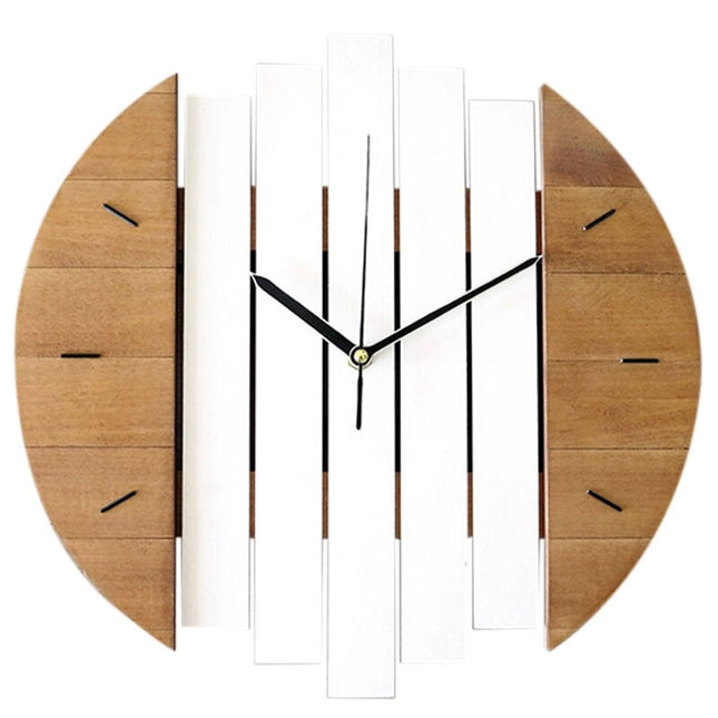 Moderne abstracte wandklok van hout