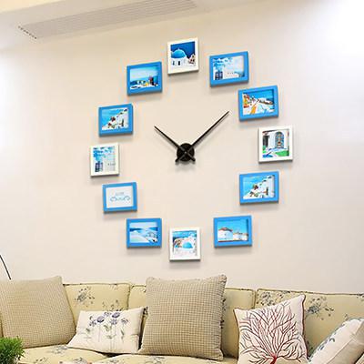 Moderne DIY wandklok met fotolijsten