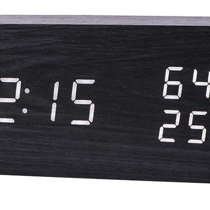 Digitale houten wekker met temperatuur