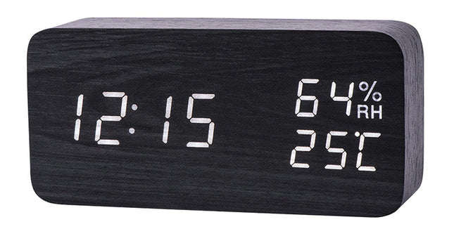 Digitale houten wekker met temperatuur