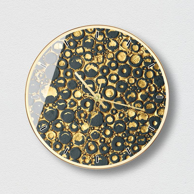 Luxe Wandklok Goud met Honingraatpatroon