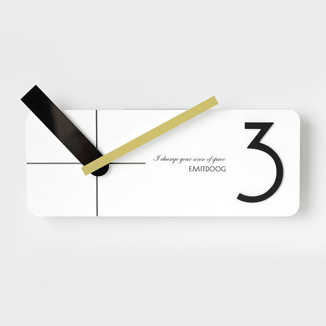 Moderne rechthoekige design wandklok wit