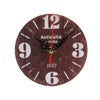Vintage houten wandklok met bloemen