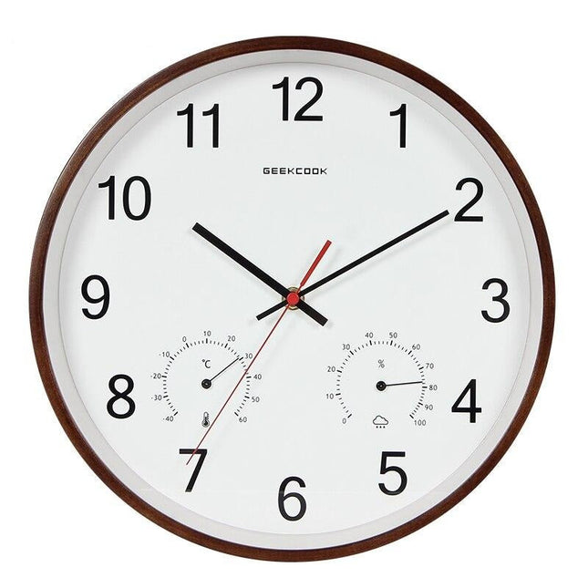 Wandklok met thermometer en hygrometer