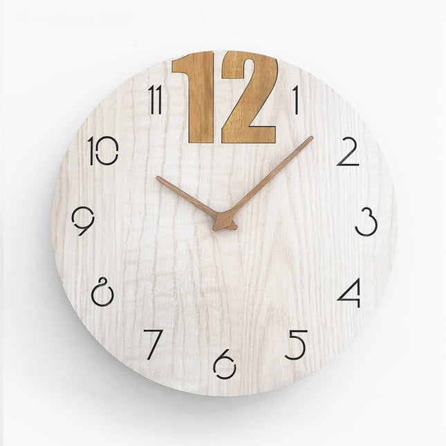 Scandinavische houten wandklok modern design