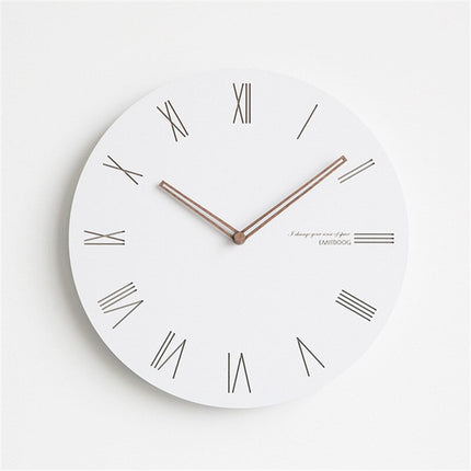 Witte minimalistische wandklok Scandinavisch design