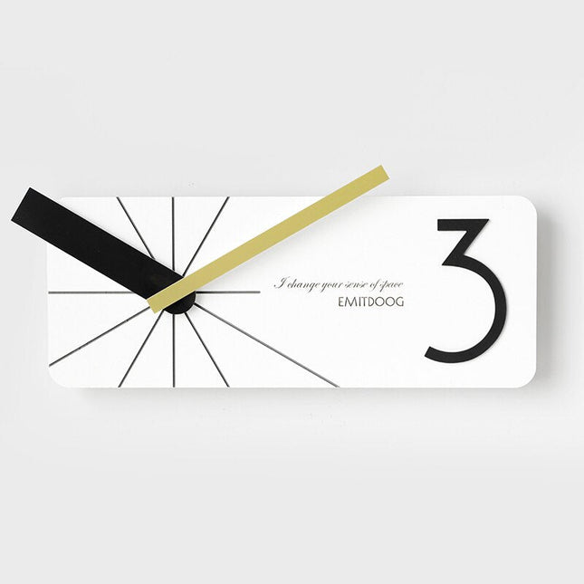 Moderne rechthoekige design wandklok wit