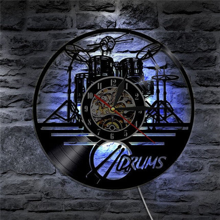 Drumstel vinylplaat klok voor drummer