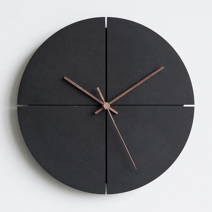 Zwarte Scandinavische wandklok vierkant design