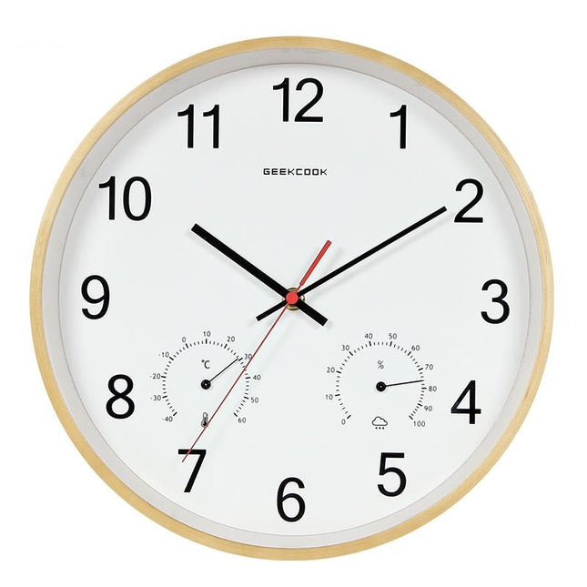 Wandklok met thermometer en hygrometer