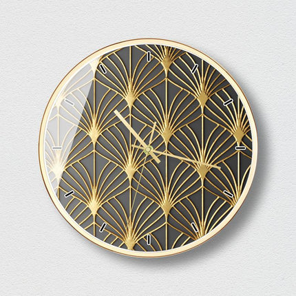 Luxe Wandklok Goud met Honingraatpatroon