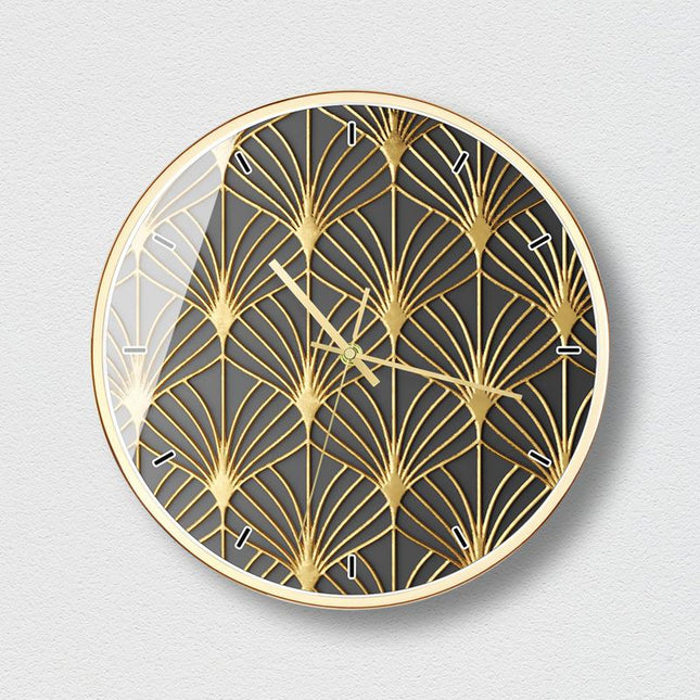 Luxe Wandklok Goud met Honingraatpatroon