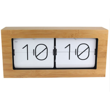 Retro houten flipklok voor bureau