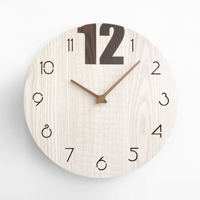 Scandinavische houten wandklok modern design