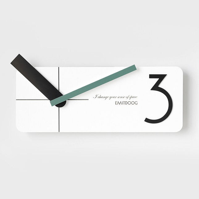 Moderne rechthoekige design wandklok wit