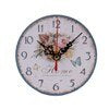 Vintage houten wandklok met bloemen