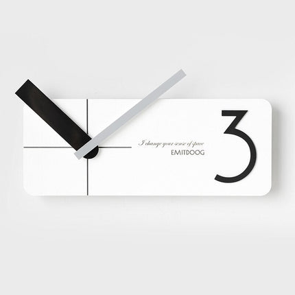 Moderne rechthoekige design wandklok wit