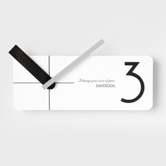 Moderne rechthoekige design wandklok wit