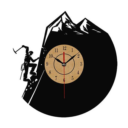 Vinyl wandklok met klimmen thema