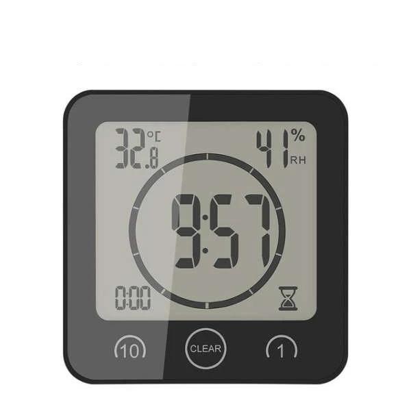 Digitale badkamerklok met timer en thermometer