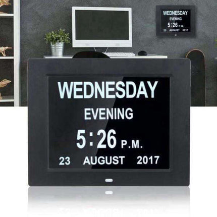 Digitale kalenderklok met dag en datum