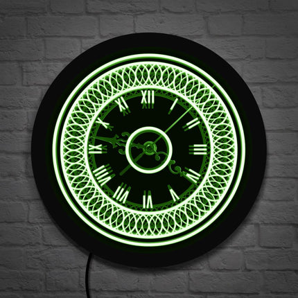 Decoratieve led wandklok met verlichting