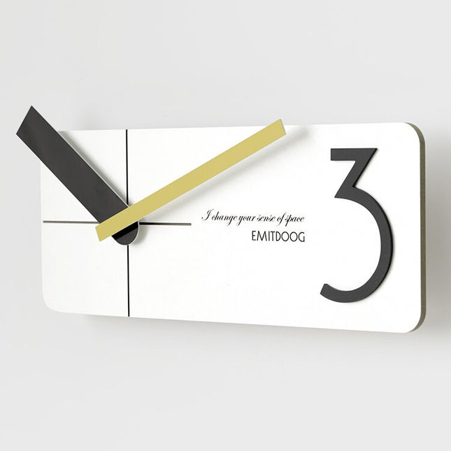 Moderne rechthoekige design wandklok wit