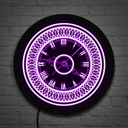 Decoratieve led wandklok met verlichting