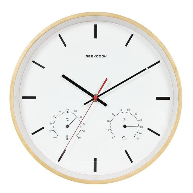 Wandklok met thermometer en hygrometer