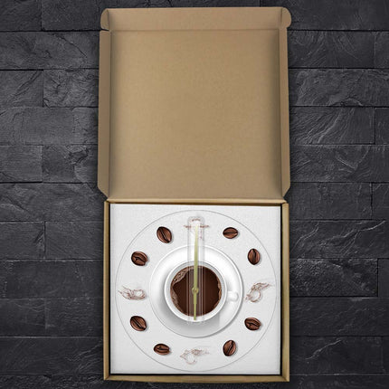 Keuken wandklok met kopje koffie