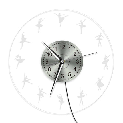 Ballerina wandklok met led verlichting