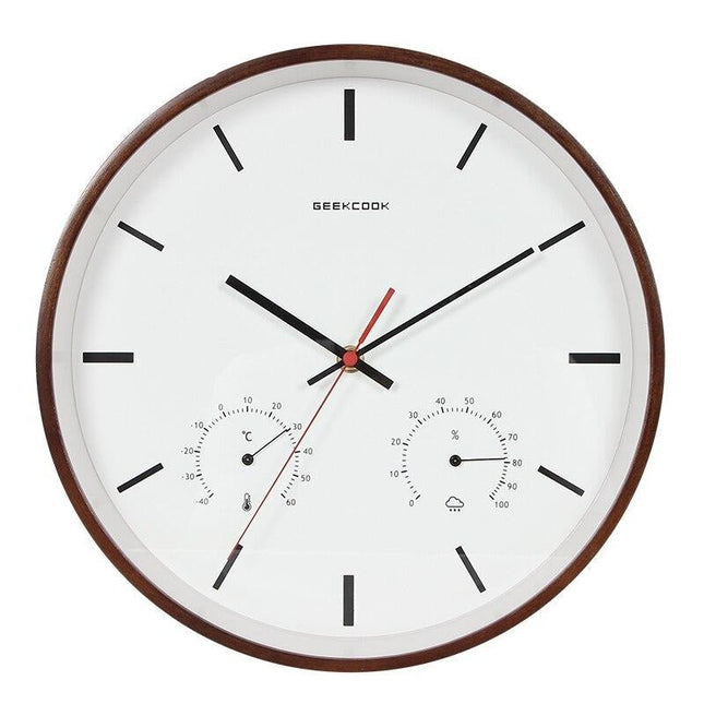 Wandklok met thermometer en hygrometer