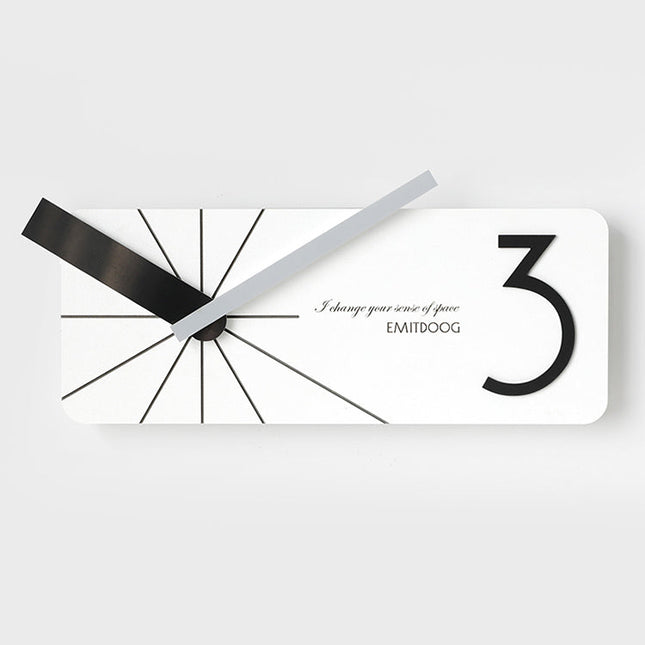 Moderne rechthoekige design wandklok wit