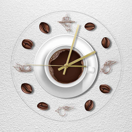 Keuken wandklok met kopje koffie