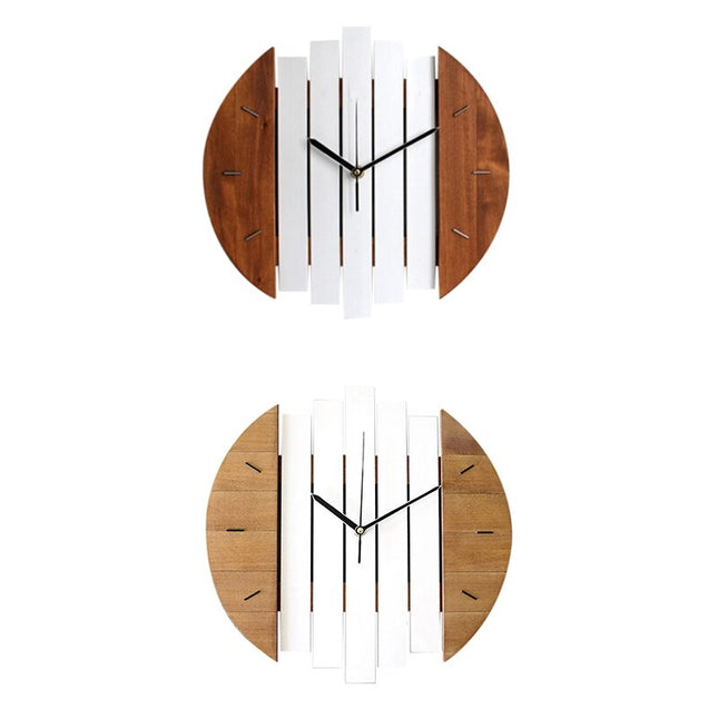 Moderne abstracte wandklok van hout