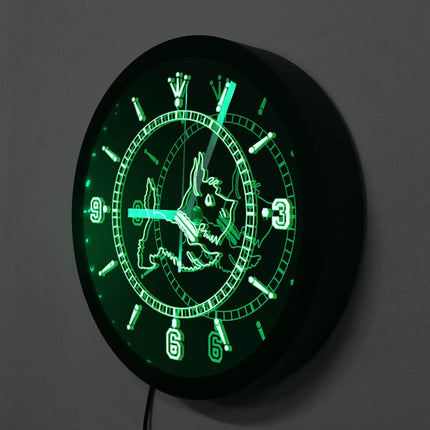 Schotse terriër wandklok met led licht