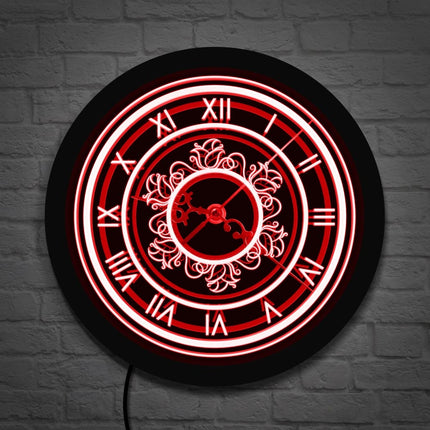 Vintage stijl wandklok met led verlichting