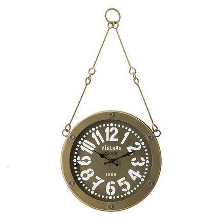 Industriële hangklok met ketting vintage stijl